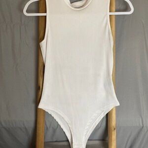 High Neck, Tank Top, White body suit. Size:medium